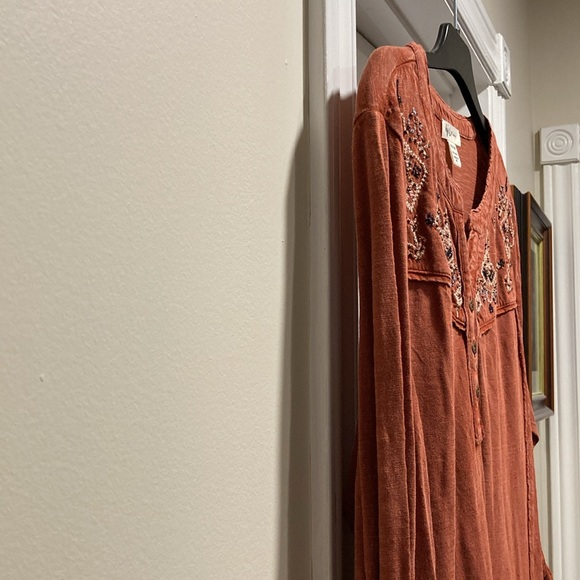 NWT - Style & Co Rust Bohemium Open Neck Top Decorative Beads & Crystals - Sz PM - Picture 15 of 16